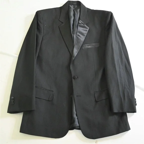 Bespoke Classic Fashion 38R 34x32 Black Mens Jacket Pants Tux Tuxedo